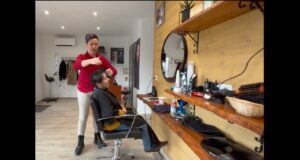 Sabrina coiffe dans les bois à Neuvic