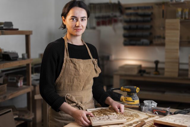 jeune-femme-travaillant-dans-atelier-gravure-bois