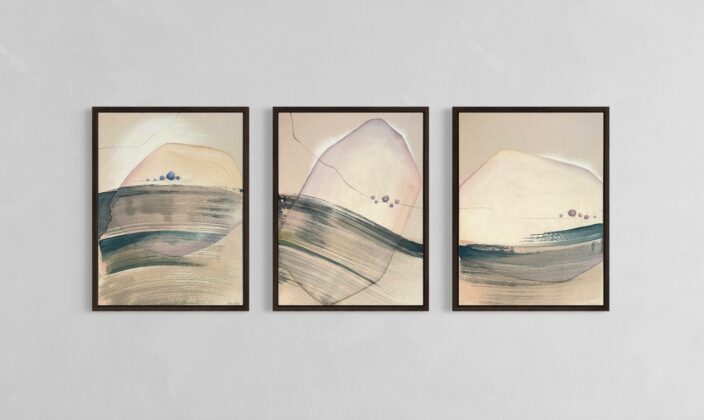 Triptyque La perte d'un nuage, Le gain d'un champ, La naissance d'une fleur