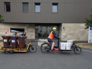 Le ramassage des biodéchets à vélocargo dans Bergera
